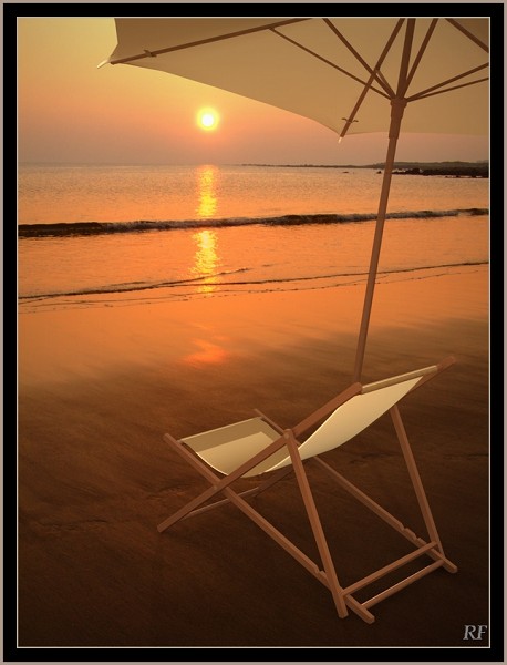 Deck chair and umbrella